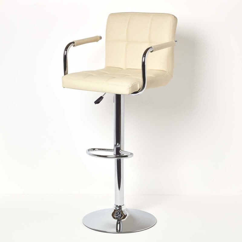 Bramley Tabouret de bar Beige avec accoudoirs - Homescapes