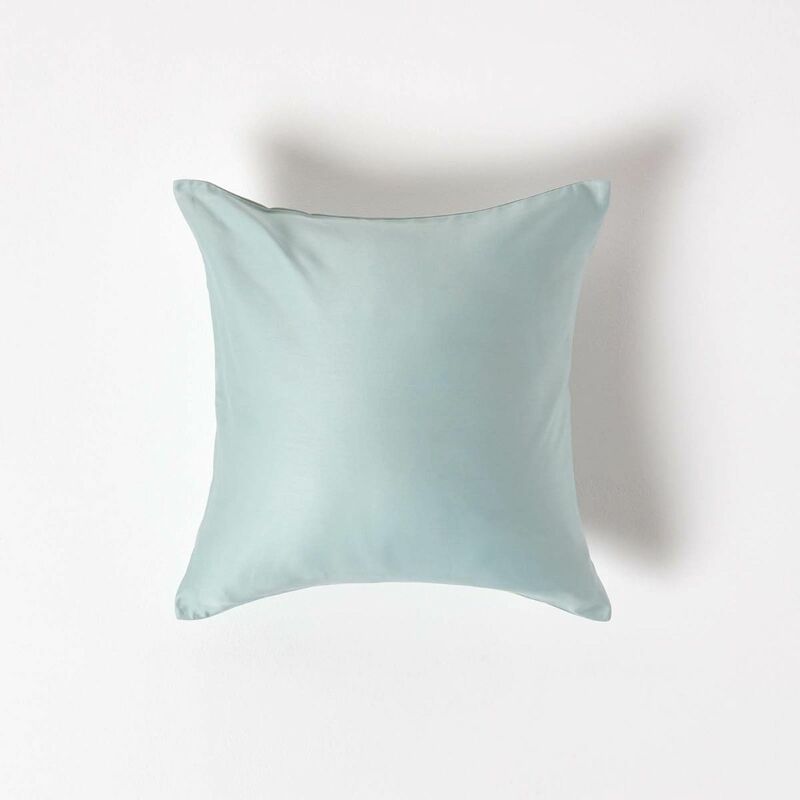 Duck Egg Blue Organic Cotton Continental Pillowcase 400 Thread Count, 40 x 40 cm - Blue - Blue - Homescapes