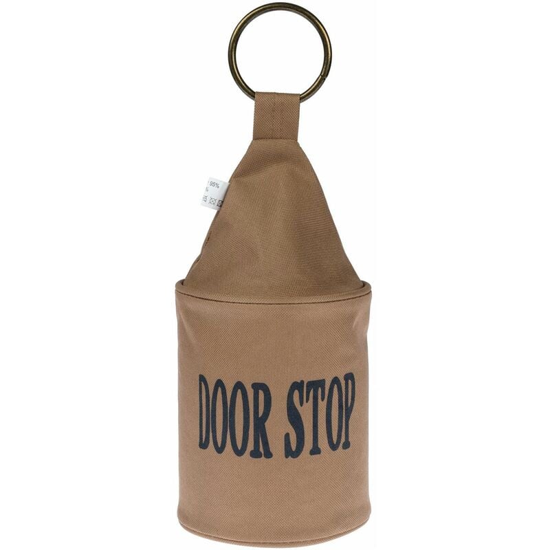 HOMESCAPES Cale-porte en tissu marron et noir avec anneau