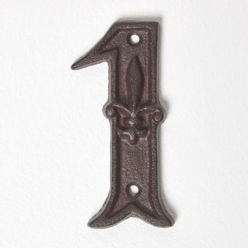 Cast Iron House number, 1 - Brown - Brown - Homescapes