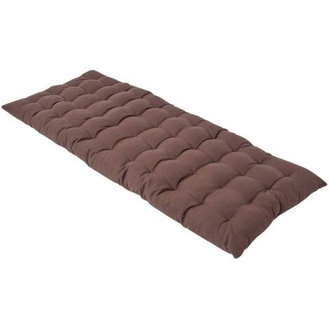 HOMESCAPES Chocolate Brown Bench Cushion, Two Seater