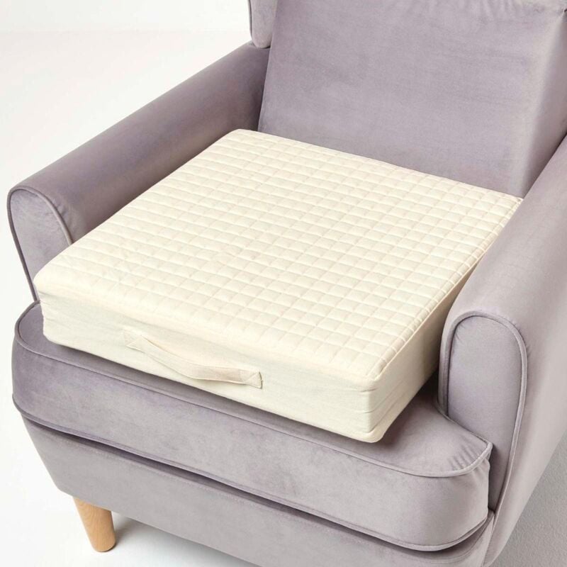 Homescapes - Coussin d'assise déhoussable en coton, Beige
