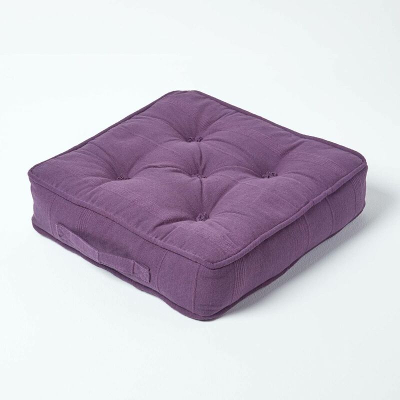 Homescapes - homeascapes Coussin de sol Violet - Rajput tissé main - Violet