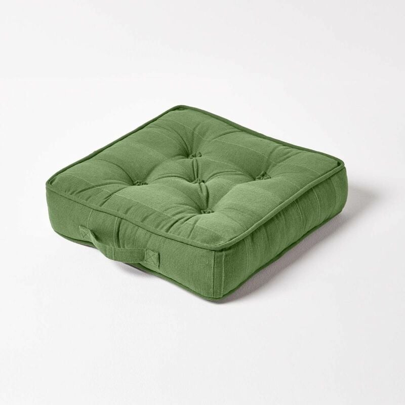 Homescapes - homeascapes Coussin de sol Vert - Rajput - 40 x 40 cm - Vert