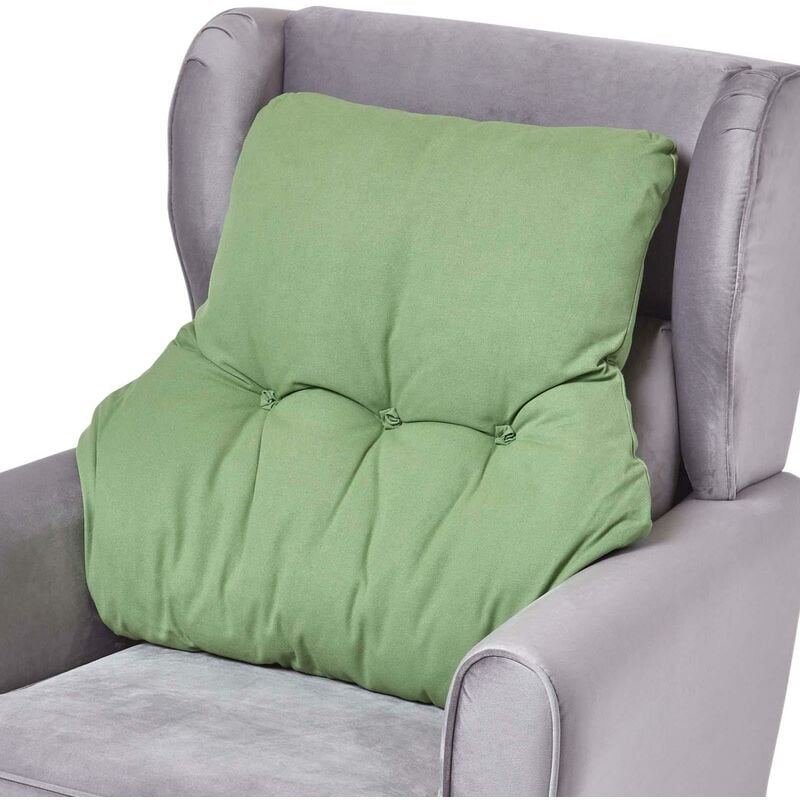 HOMESCAPES Coussin lombaire ergonomique en coton, Vert foncé