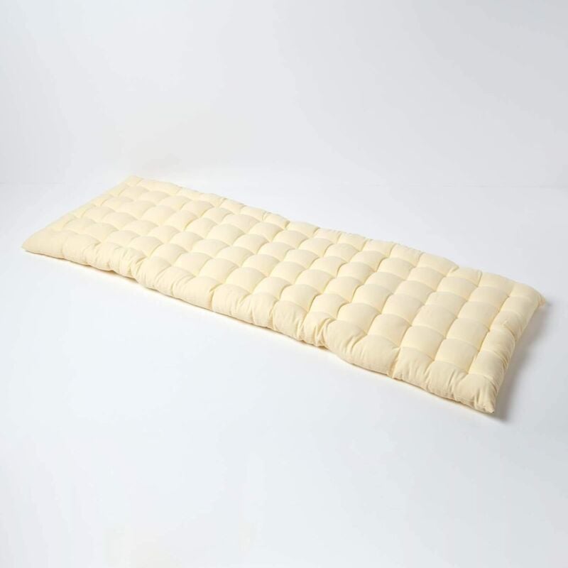 Homescapes - Coussin pour banc de jardin 3 places, Crème