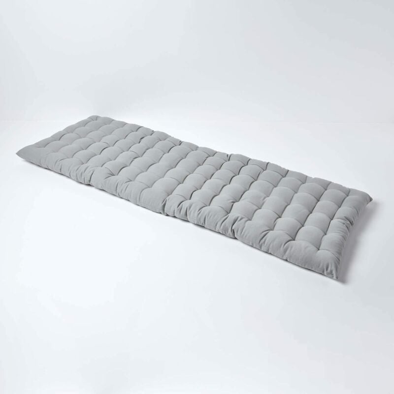 Homescapes - Coussin pour banc de jardin 3 places, Gris