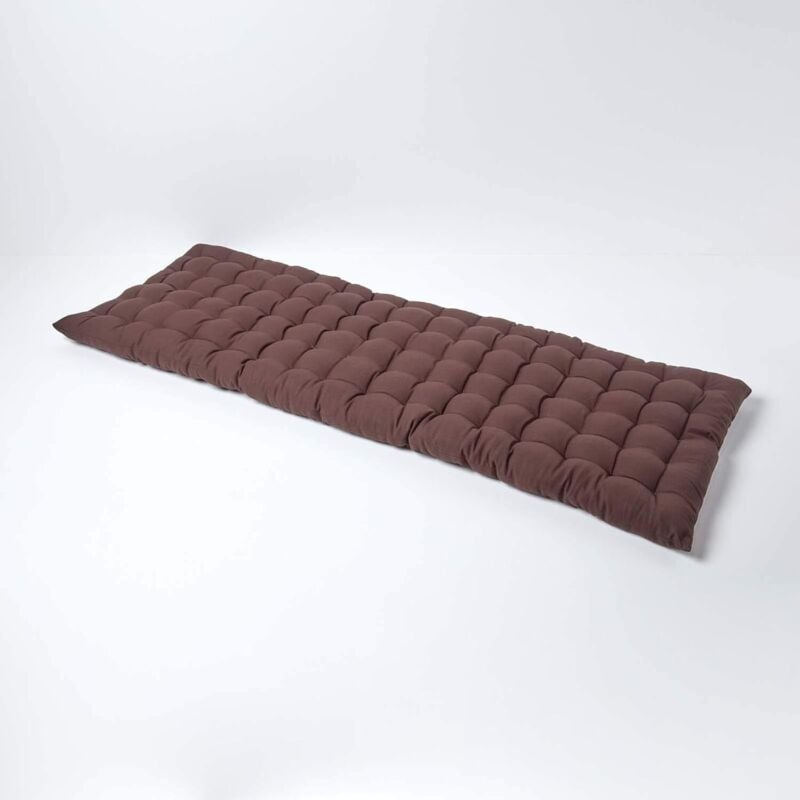 Homescapes - Coussin pour banc de jardin 3 places, Chocolat