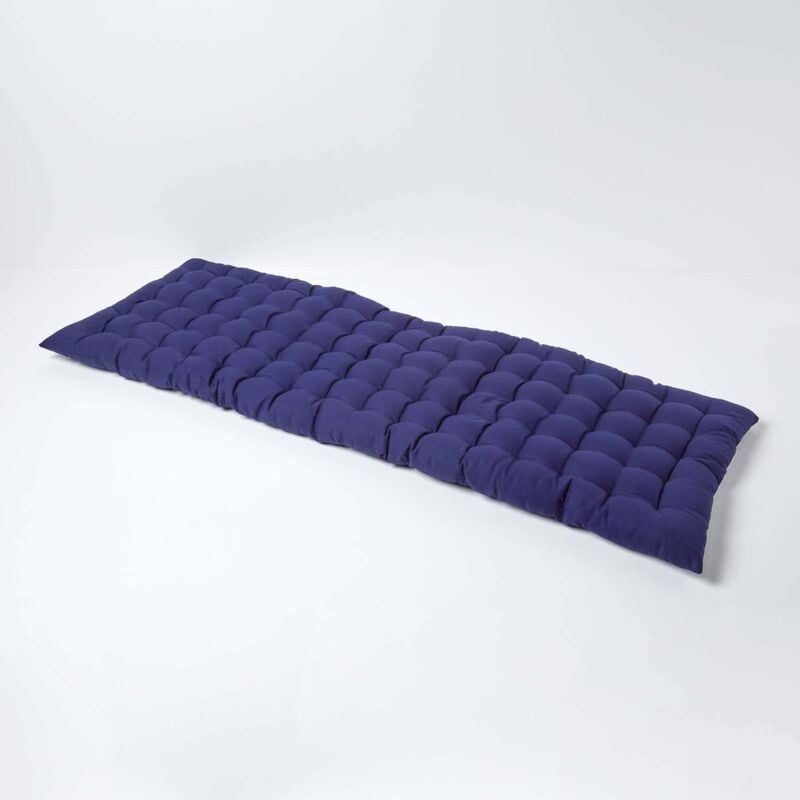 Homescapes - Coussin pour banc de jardin 3 places, Bleu marine