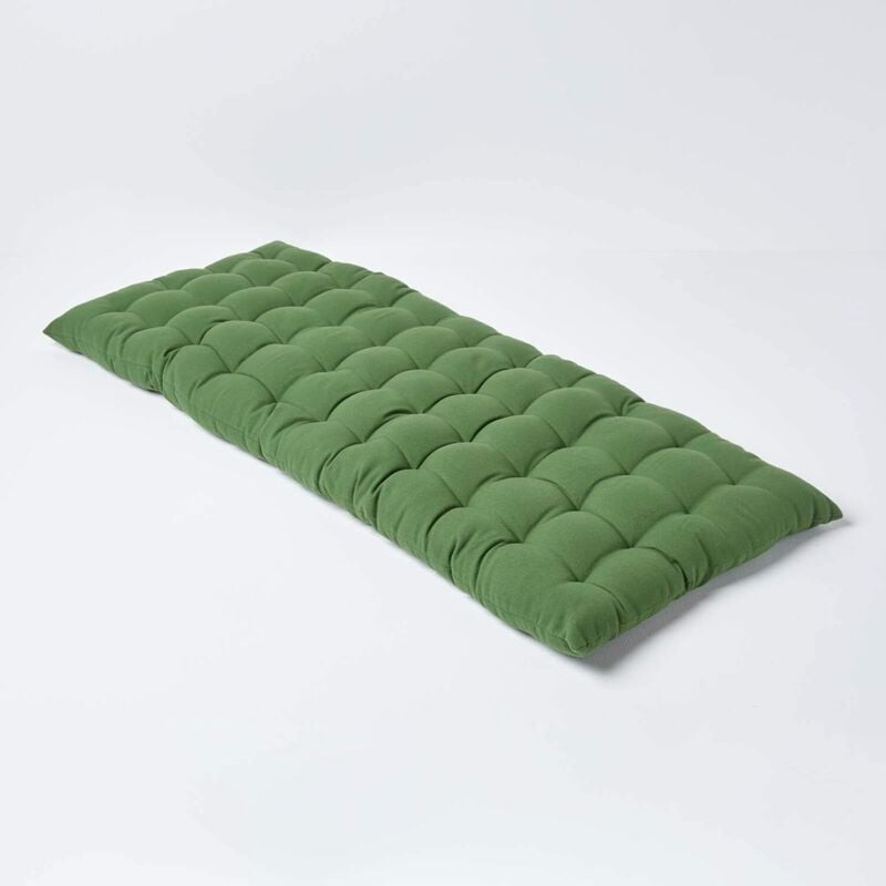 Homescapes - Coussin pour banc de jardin 2 places, Vert foncé