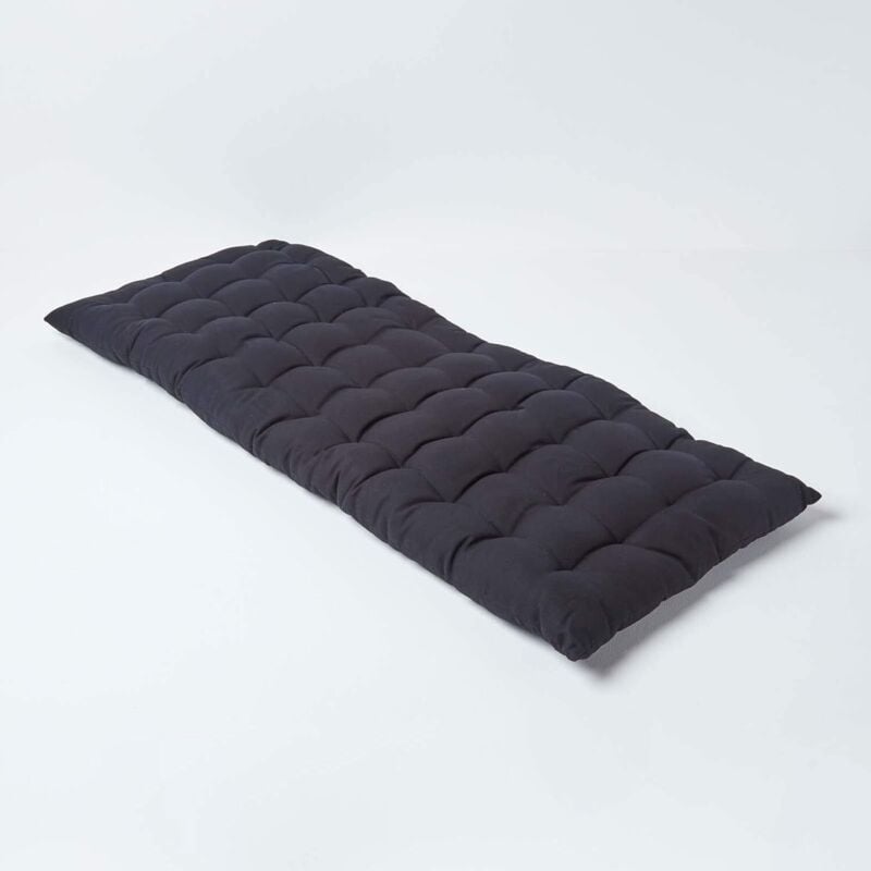 Homescapes - Coussin pour banc de jardin 2 places, Noir