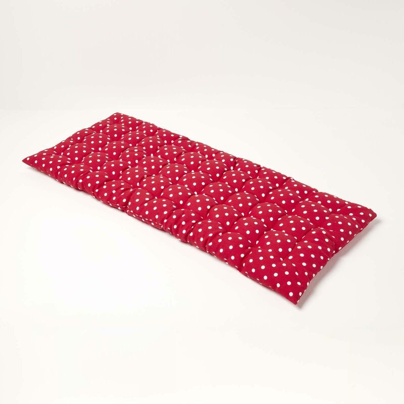 Homescapes - Coussin pour banc de jardin 2 places, Pois rouge