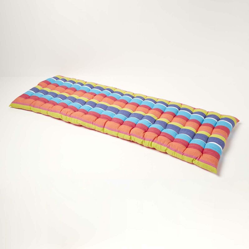 Homescapes - Coussin pour banc de jardin 3 places, Rayures multicolores