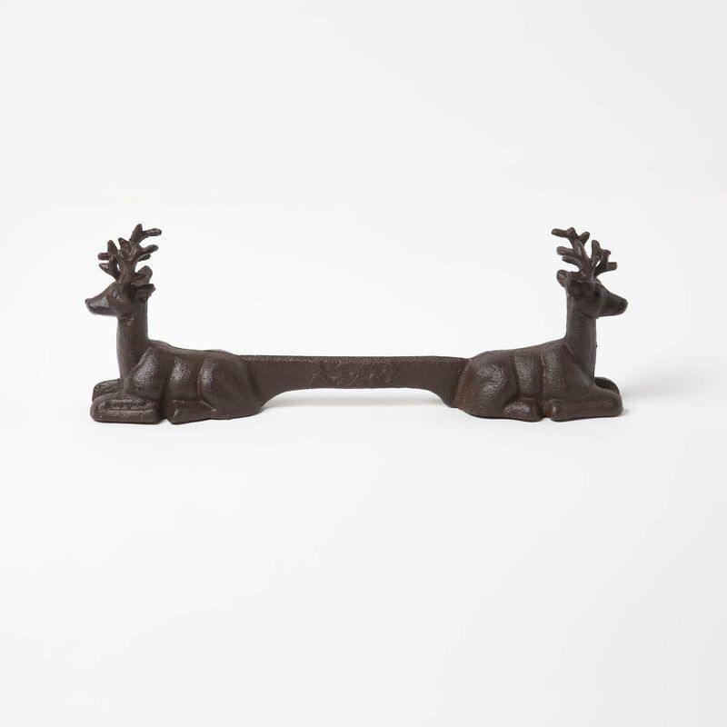 Deer Cast Iron Wellington Boot Scraper - Brown - Brown - Homescapes