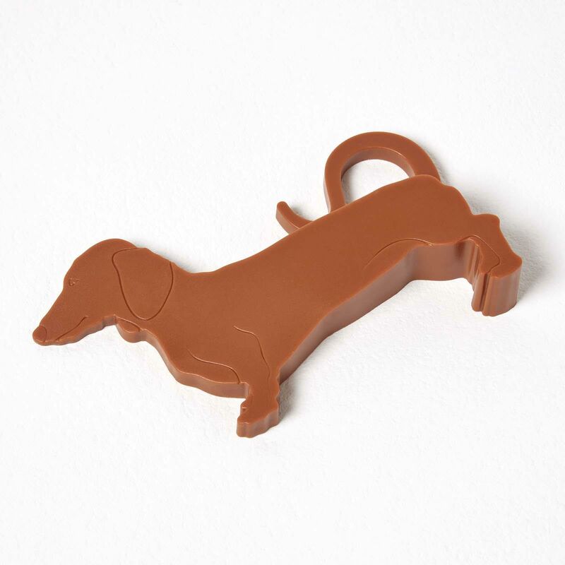 Homescapes Dog Door Stopper Wedge Durable & Charming Home Accessory in Orange