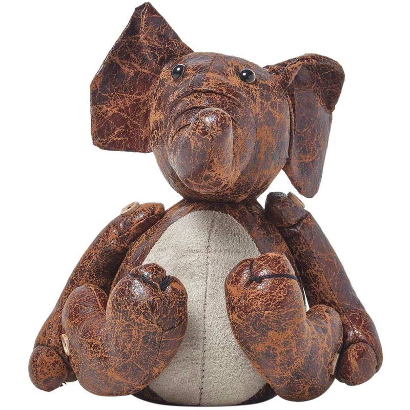 Homescapes Faux Leather Animal Elephant Door Stopper
