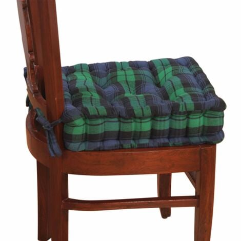Galette de chaise coloris vert en coton - 40 x 40 x 5 cm