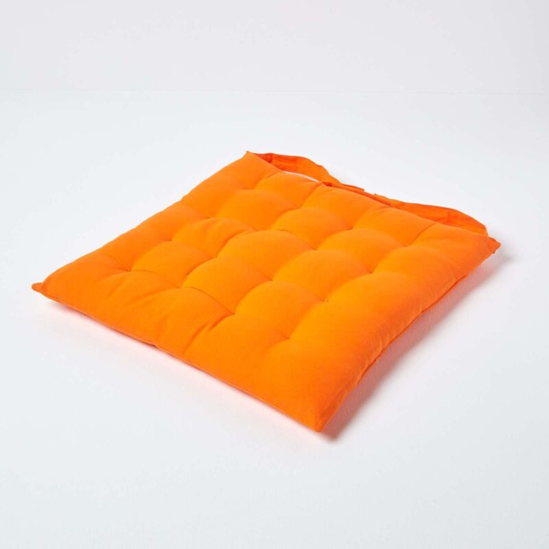 HOMESCAPES Galette de chaisse Capitonnée 40 x 40 cm Orange