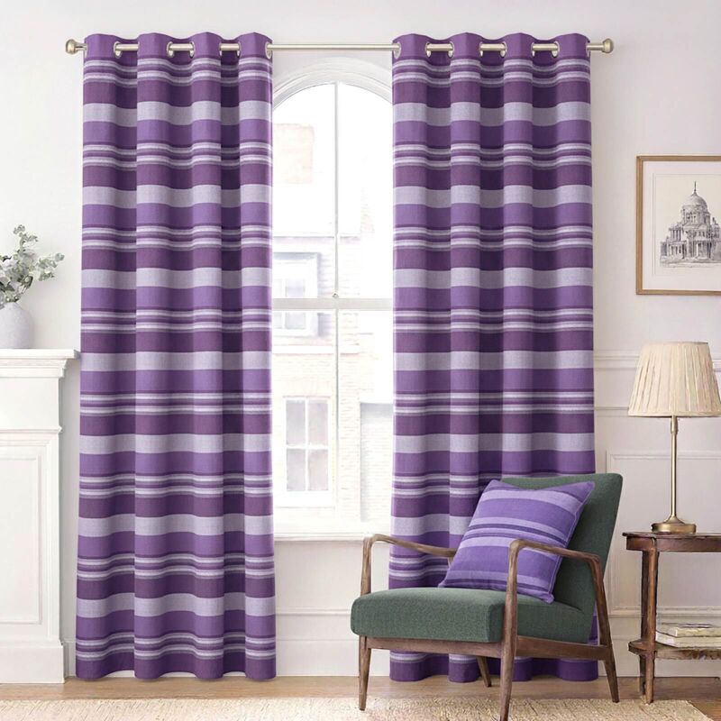Homescapes - Gardinen Mit Ösen Morocco Mauve Im 2er Set, 182 X 167 Cm