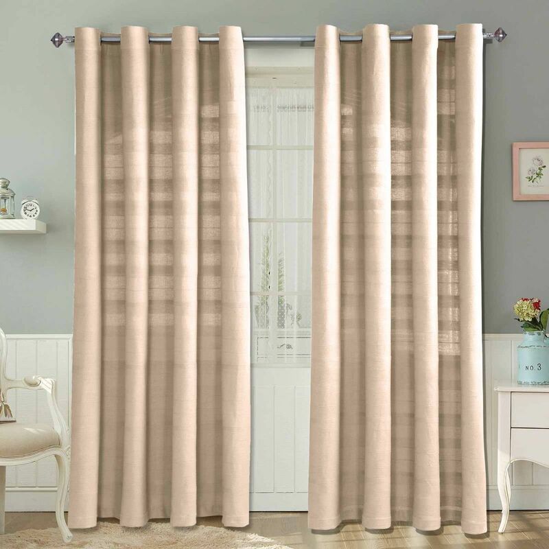 Gardinen Mit Ösen Rajput Natur 2er Set, 228 X 167 Cm - Homescapes