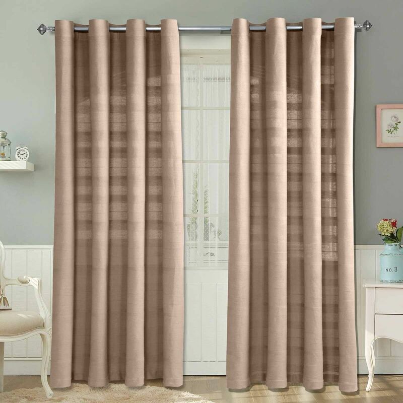 Homescapes - Gardinen Mit Ösen Rajput Beige Im 2er Set, 182 X 167 Cm
