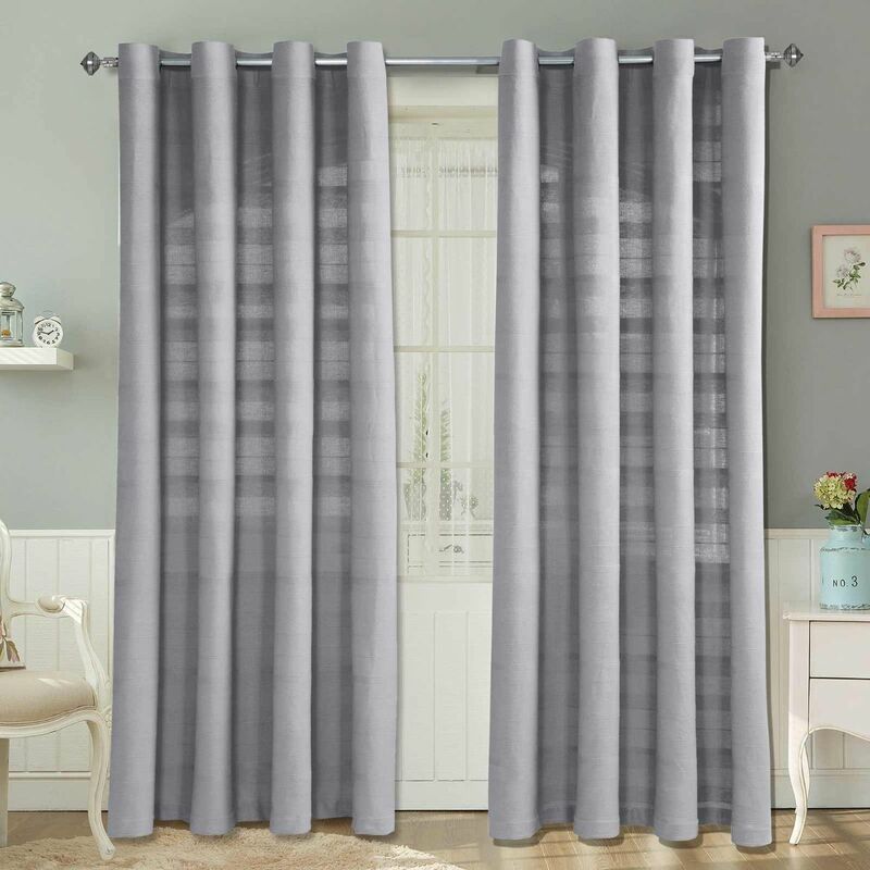 Rajput Gardinen 2er Set Aus Baumwolle, 167 X 228 Cm, Silbergrau - Homescapes