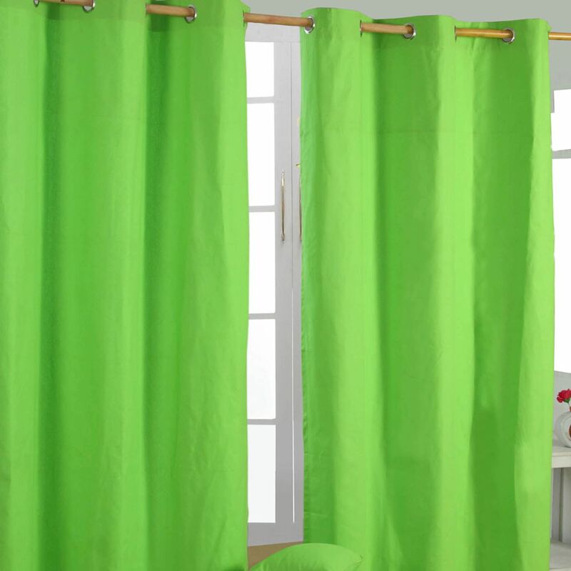 Gardinen Unifarben Grün 2er Set 228 X 137 - Homescapes