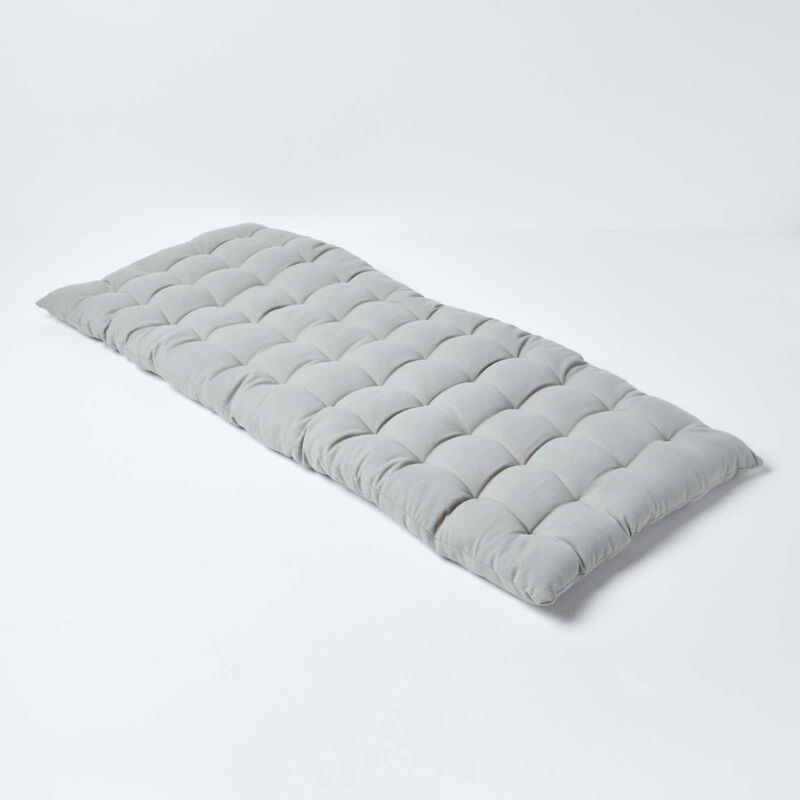 HOMESCAPES Grey Bench Cushion, Two Seater - Grey