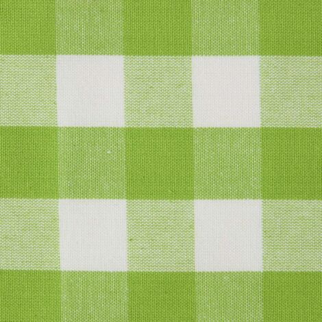 HOMESCAPES Groß karierter Baumwollstoff grün-weiß – Meterware, 150 cm breit