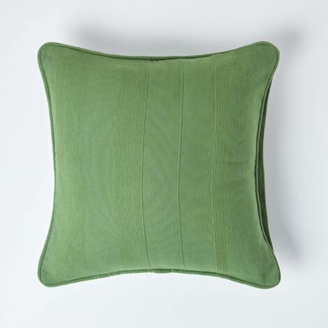 HOMESCAPES Housse de coussin en coton - Rajput - Vert - 45 x 45 cm