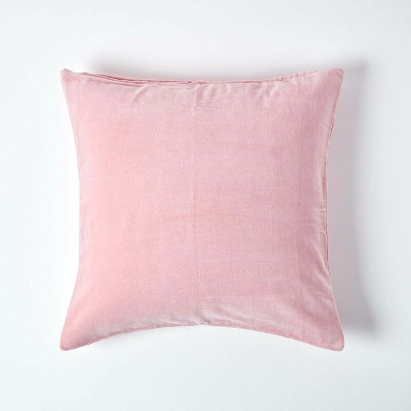 Homescapes - Housse de coussin en velours Rose, 60 x 60 cm