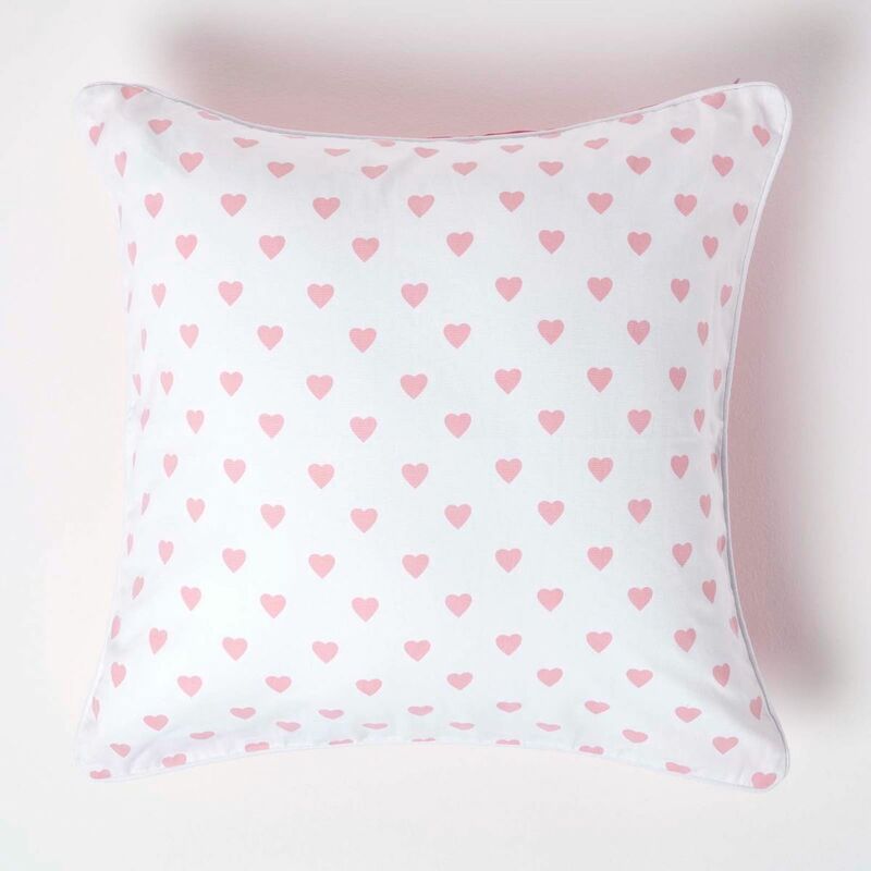 Homescapes - Housse de coussin à imprimé Coeur Rose, 60 x 60 cm