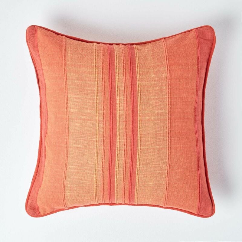 Homescapes - Housse de coussin à rayures Morocco Orange, 60 x 60 cm