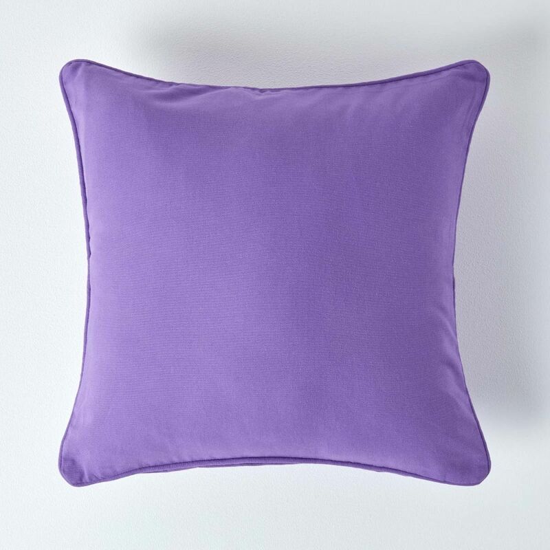 Housse de coussin Uni Violet, 30 x 30 cm - Homescapes