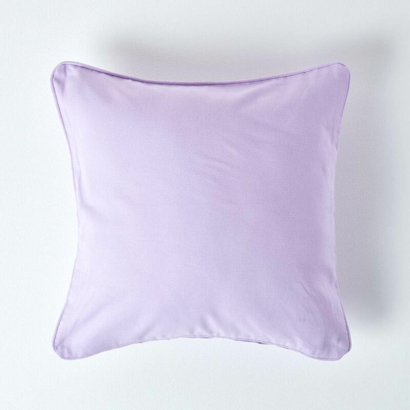 Housse de coussin Uni Mauve, 60 x 60 cm - Homescapes