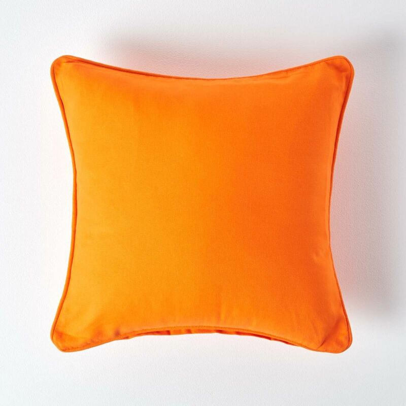 Housse de coussin Uni Orange, 30 x 30 cm - Homescapes