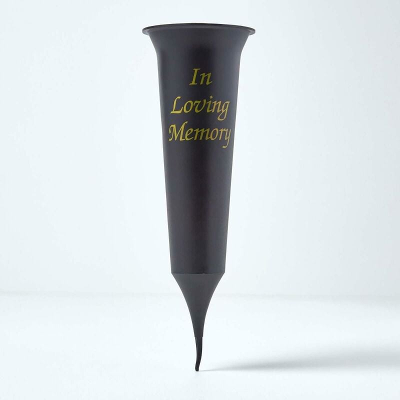 In Loving Memory Flute Spike Flower Vase Grave Pot - Homescapes