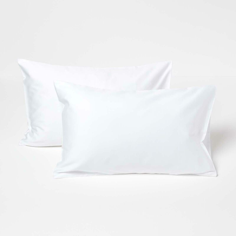 Homescapes - Kissenbezug 40 X 60 Cm, Weiß, 100% Bio-baumwolle Fadendichte 400, 2er Pack