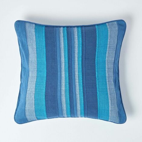 HOMESCAPES Kissenbezug Morocco in Blau, 100% Baumwolle, 45 x 45 cm
