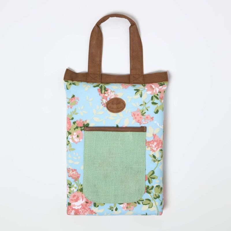 Homescapes Kneeling Pad Cushion for Gardening, Rose Print in Blue