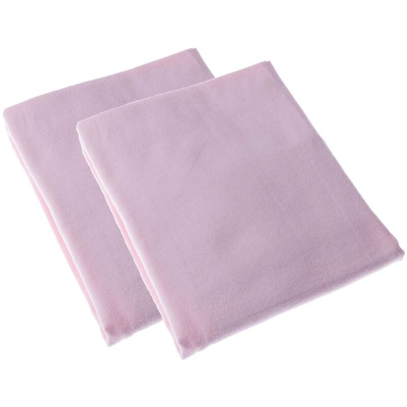 Homescapes - Lot de 2 draps housses rose pour lit bébé 100% coton - 70 x 140 cm