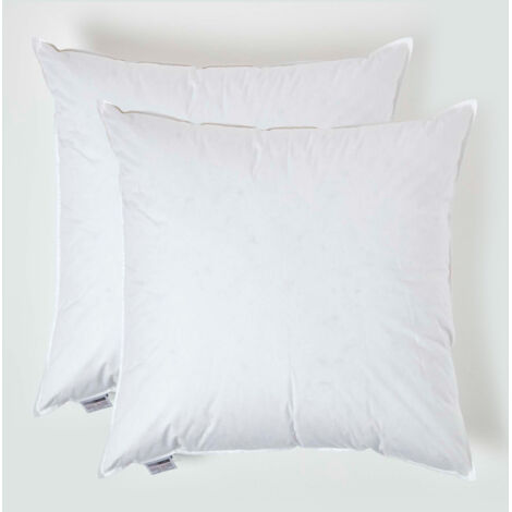 HOMESCAPES Lot de 2 Oreillers en Plumes de Canard, 65 x 65 cm