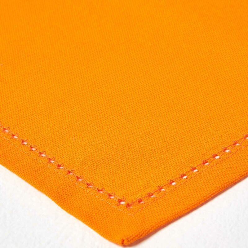 Homescapes - Lot de 4 serviettes de table en coton, Orange - Orange