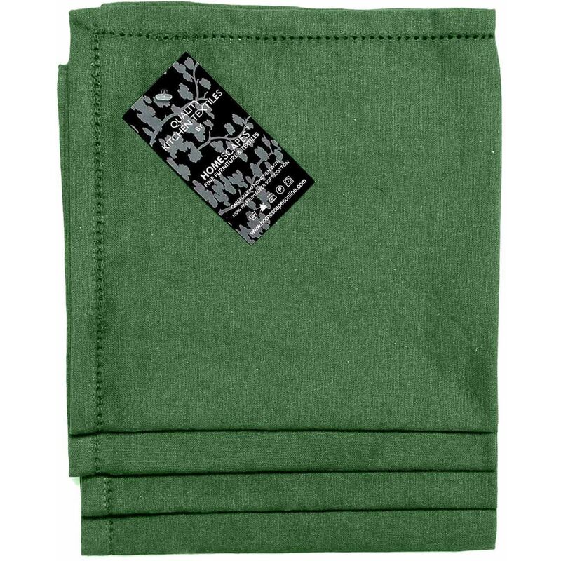 serviettes de table noël en coton, lot de 4, vert foncé - vert foncé - homescapes