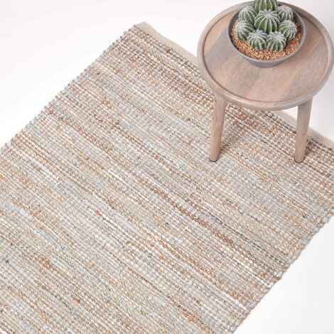 VidaXL Handmade Round Jute Area Rug With Dark Grey Border- Skillfully - View #4