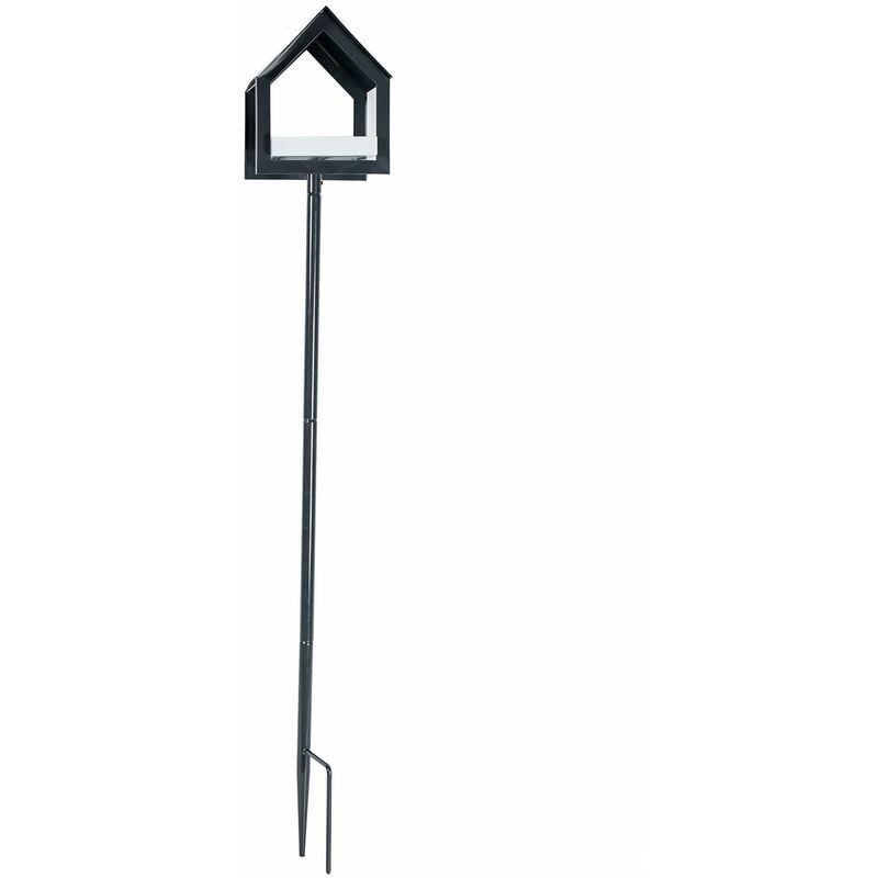 Mangeoire à oiseaux sur pique en acier anthracite - Homescapes