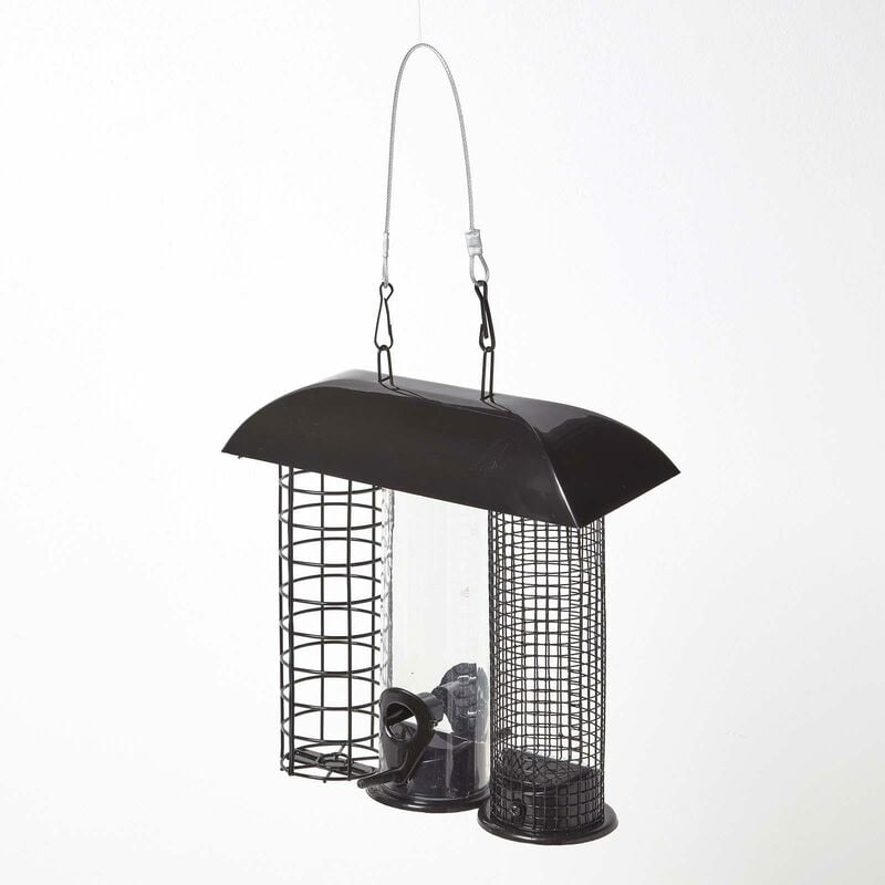 Mangeoire pour oiseaux à suspendre 3-en-1 - Homescapes