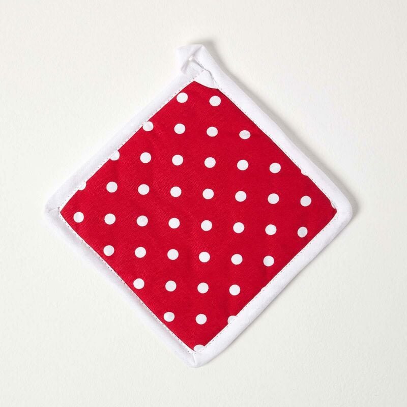 Homescapes - Manique Pois Polka - Rouge & Blanc - Rouge
