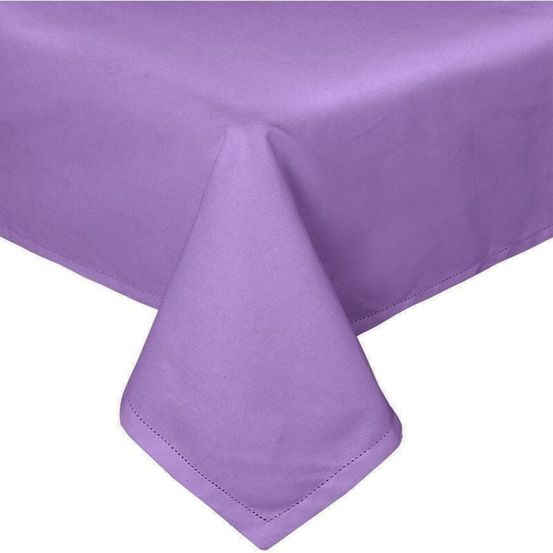 Homescapes - Nappe de table carrée en coton unie Violet - 137 x 137 cm - Violet
