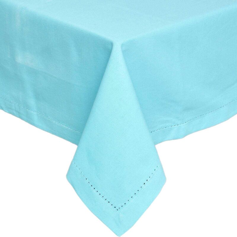 Homescapes - Nappe de table carrée en coton unie Bleu - 137 x 137 cm - Bleu